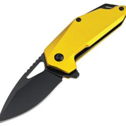 Couteau Pliant MTech A/O Lame Acier 3Cr13MoV Noire 5,72 cm Manche Aluminium Jaune MTA2040YL