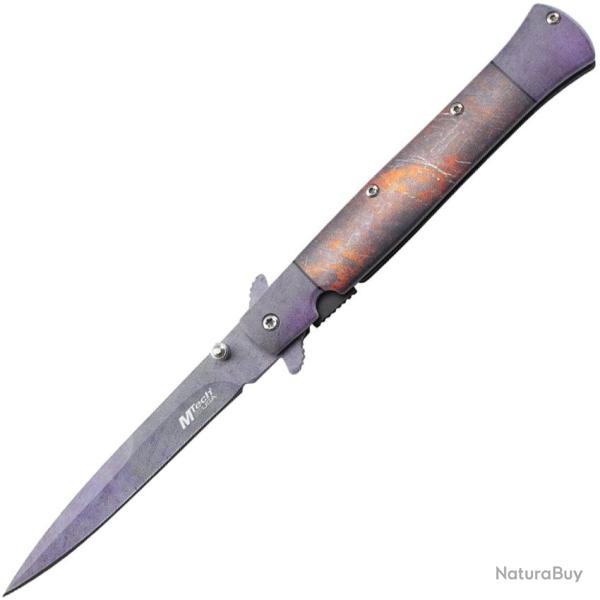 Couteau Pliant MTech A/O Lame Acier 3Cr13MoV Manche Aluminium Marron Noir et Violet MTA2041BN