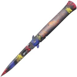 Couteau Pliant MTech A/O Lame Acier 3Cr13MoV Manche Aluminium Multicolore Linerlock MTA2041MC