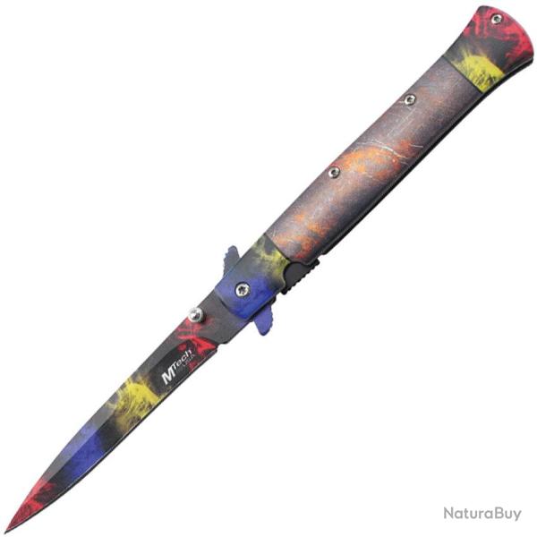 Couteau Pliant MTech A/O Lame Acier 3Cr13MoV Manche Aluminium Multicolore Linerlock MTA2041MC