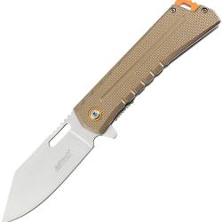 Couteau Pliant MTech A/O Lame Acier 3Cr13MoV Satin&eacute;e Manche Aluminium Tan Linerlock MTA2046TN