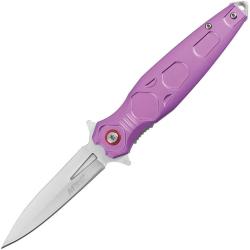 Couteau Pliant MTech A/O Lame Acier 3Cr13MoV Spear Point Manche Aluminium Violet Linerlock MTA2049PL