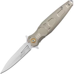 Couteau Pliant MTech A/O Lame Acier 3Cr13MoV Spear Point Manche Aluminium Argent Linerlock MTA2049SL