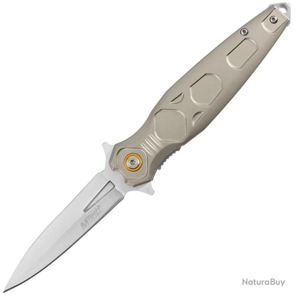 Couteau Pliant MTech A/O Lame Acier 3Cr13MoV Spear Point Manche Aluminium Argent Linerlock MTA2049SL