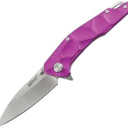 Couteau Pliant MTech A/O Lame Acier 3Cr13MoV Drop Point Manche Aluminium Violet Linerlock MTA2050PL
