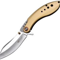 Couteau Pliant MTech A/O Lame Inox Drop Point Manche Aluminium Tan Framelock MTA2056TN