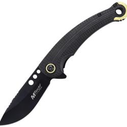Couteau Pliant MTech A/O Lame Acier 3Cr13 Noire Drop Point Manche Aluminium Noir Linerlock MTA2057BK