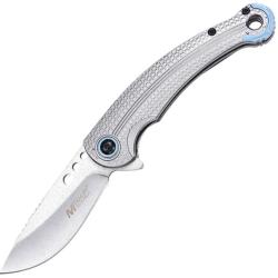 Couteau Pliant MTech A/O Lame Acier 3Cr13 Drop Point Manche Aluminium Gris Linerlock MTA2057GY