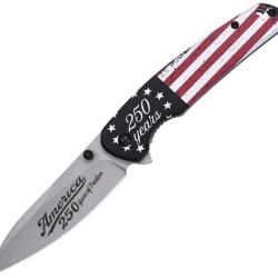 Couteau Pliant MTech 250th Anniversary A/O Lame Inox Manche Aluminium Drapeau US MTA2064F250