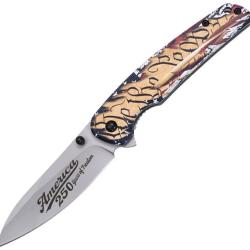 Couteau Pliant MTech We The People A/O Lame Inox Drop Point Manche Aluminium Linerlock MTA2064P250