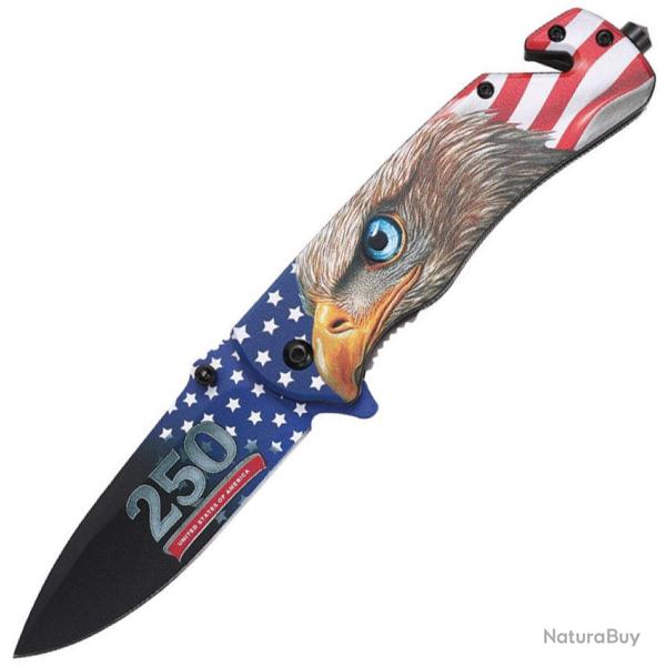 Couteau Pliant MTech Eagle A/O Lame Inox Drop Point Manche Aluminium Linerlock MTA2072E250