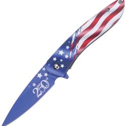 Couteau Pliant MTech American Flag A/O Lame Inox Manche Aluminium Drapeau US Linerlock MTA2073F250