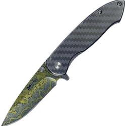 Couteau Pliant MTech A/O Lame Inox 6,99 cm Jaune Ferm&eacute; 9,53 cm Manche Inox Linerlock MTA2076YL
