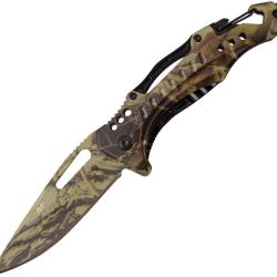 Couteau Pliant MTech A/O Lame Inox Manche Aluminium Camo Linerlock MTA705G2CA