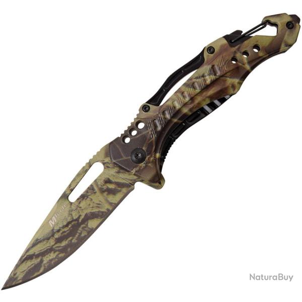 Couteau Pliant MTech A/O Lame Inox Manche Aluminium Camo Linerlock MTA705G2CA