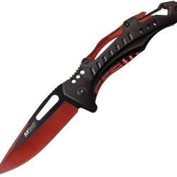 Couteau Pliant MTech A/O Lame Inox Manche Aluminium Noir et Rouge Linerlock MTA705G2RD