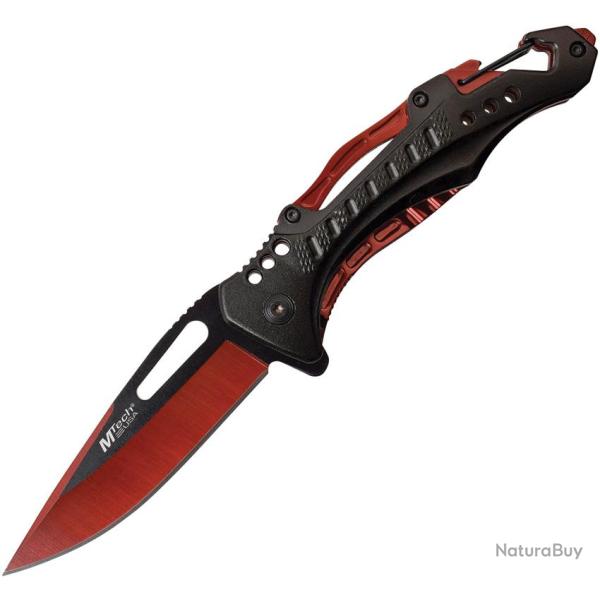 Couteau Pliant MTech A/O Lame Inox Manche Aluminium Noir et Rouge Linerlock MTA705G2RD