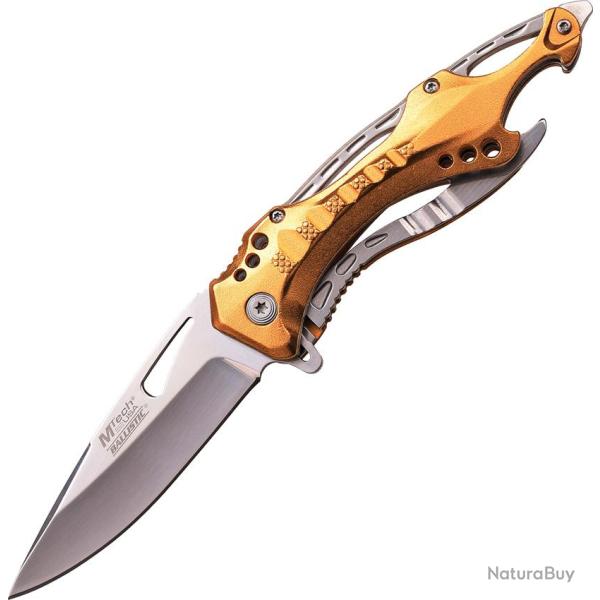 Couteau Pliant MTech A/O Lame Acier 3Cr13 Manche Aluminium Dor� Linerlock MTA705SGD