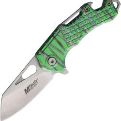 Couteau Pliant MTech Flame A/O Lame Acier 3Cr13 Manche Aluminium Vert Linerlock MTA822SGN