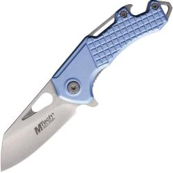 Couteau Pliant MTech A/O Lame Acier 3Cr13 Tanto Invers&eacute; Manche Aluminium Bleu Linerlock MTA822SPL