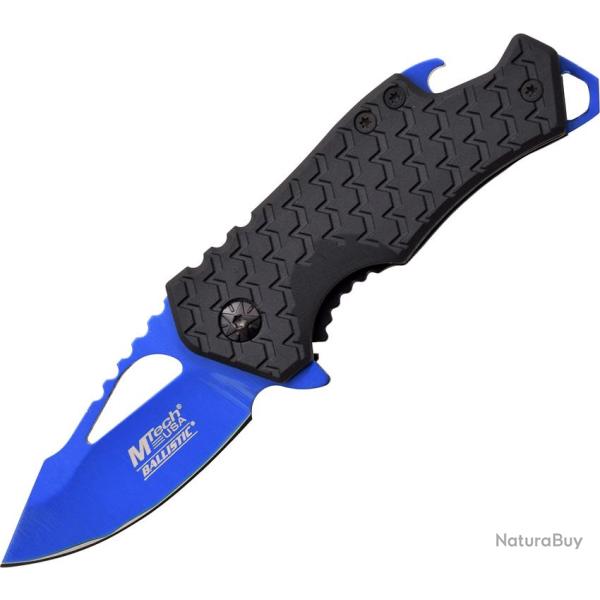 Couteau Pliant MTech A/O Lame Acier 440 5,7 cm Bleu Ferm� 7,6 cm Manche Nylon Noir MTA882BL