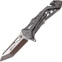 Couteau Pliant MTech A/O Lame Acier 3Cr13 Tanto Manche Aluminium Gris Linerlock MTA997BGY