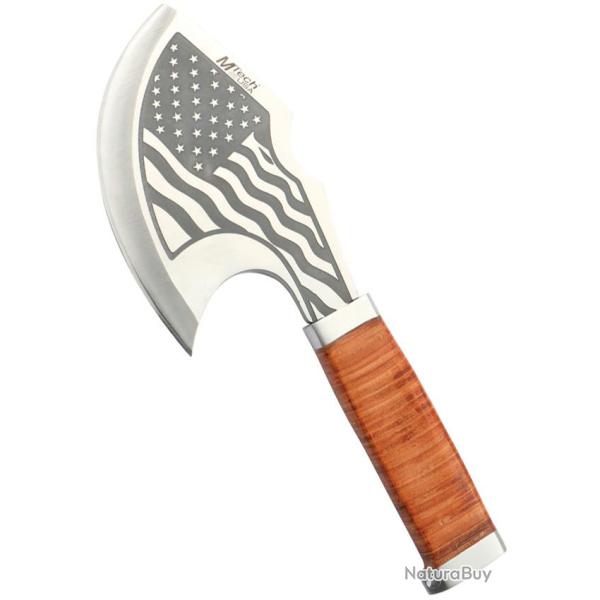 Hachette MTech American Flag T�te Acier 3Cr13MoV Manche Cuir �tui Cuir MTAXE001F