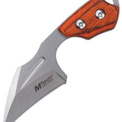Couteau Fixe MTech Lame Acier 3Cr13 Hawkbill Manche Bois Marron &Eacute;tui Kydex MTFIX001BR