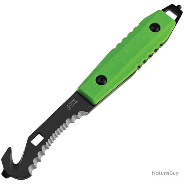 Couteau Fixe MTech Lame Acier 3Cr13MoV Manche ABS Vert �tui Nylon MTFIX008GN