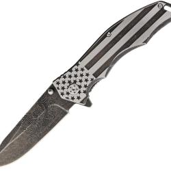 Couteau Pliant MTech Xtreme Eagle A/O Lame Acier 3Cr13 Manche Bicolore Drapeau US MTXA849AE