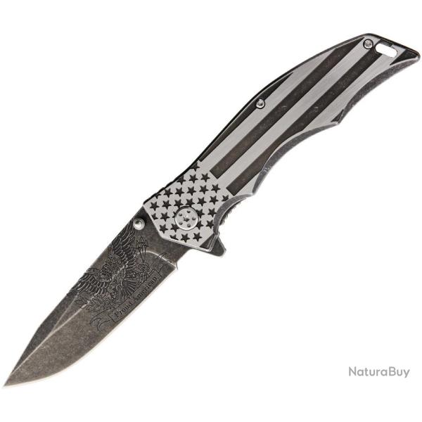 Couteau Pliant MTech Xtreme Eagle A/O Lame Acier 3Cr13 Manche Bicolore Drapeau US MTXA849AE