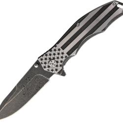 Couteau Pliant MTech Xtreme Snake A/O Lame Acier 3Cr13 Manche Bicolore Drapeau US MTXA849AS