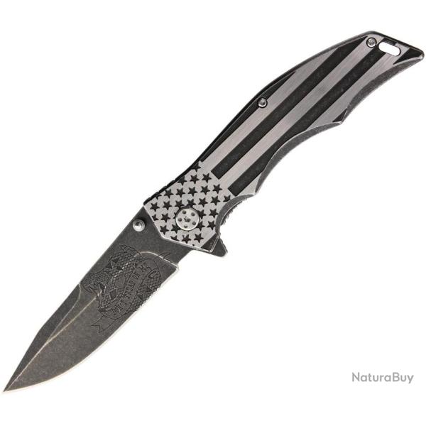 Couteau Pliant MTech Xtreme Snake A/O Lame Acier 3Cr13 Manche Bicolore Drapeau US MTXA849AS