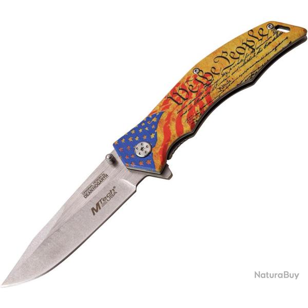 Couteau Pliant MTech Xtreme Constitution A/O Lame Acier 3Cr13 Manche Inox Linerlock MTXA849FC