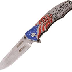 Couteau Pliant MTech Xtreme Constitution A/O Lame Acier 3Cr13 Manche Inox Linerlock MTXA849SW