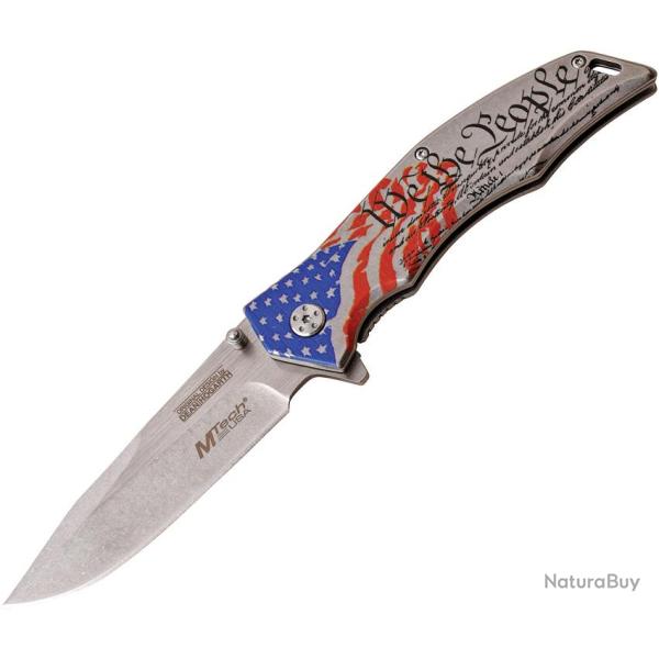 Couteau Pliant MTech Xtreme Constitution A/O Lame Acier 3Cr13 Manche Inox Linerlock MTXA849SW