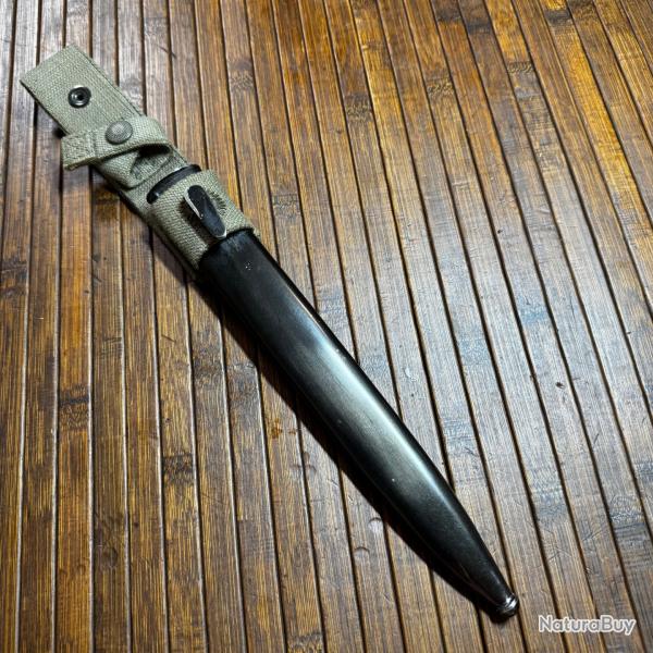 Fourreau M�tallique Militaria OTAN 26,5 cm + Gousset Toile Vert compatib(No 7, L1A1, FAL, G3, Krag)