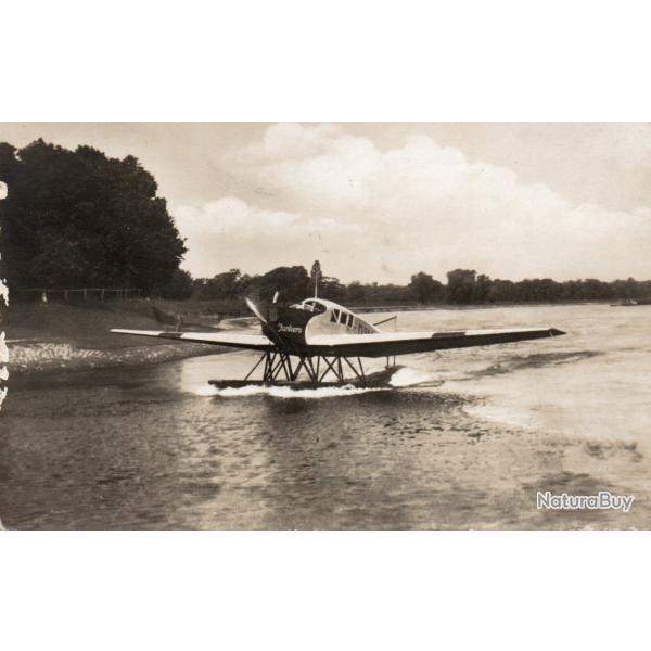 Carte postale ancienne hydravion Junkers sur l'Elbe � Dessau -N�8894