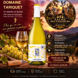 6 bouteilles domaine de Tariquet "le blanc saint Amand" 2025 75CL livraison gratuite