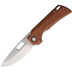 Couteau Pliant Rough Rider Linerlock Lame Inox Stonewash Manche Canvas Micarta Brun RR2706