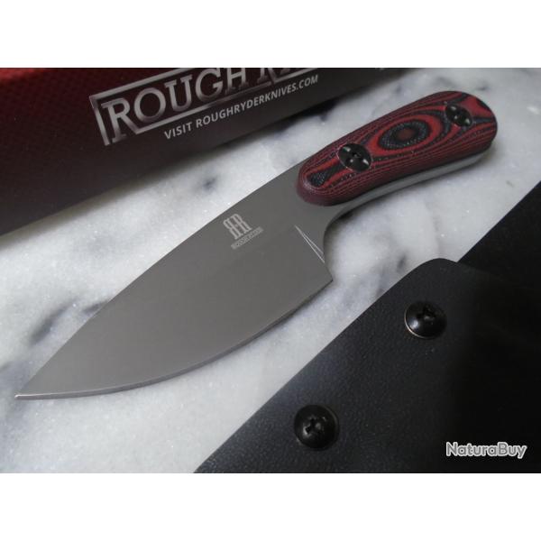 Couteau de Survie Rough Ryder Lame Acier 440 Manche G10 Etui Kydex RR2163