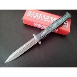 Couteau Stiletto Lame Acier Titane Manche Aluminium Linerlock Clip Rough Rider RR1858