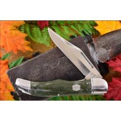 RR1994 Couteau Rough Rider Folding Hunter Green 440 Blade Green Micarta Handle