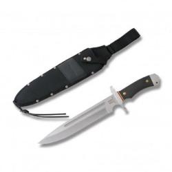 Couteau de Chasse Bowie Rough Rider Highland Lame Acier 440 Manche Micarta Etui Nylon RR1730