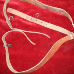 Br&ecirc;lage en Y en cuir " fauve " Fran&ccedil;ais . ( collection )