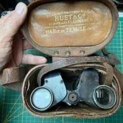 Paire de Jumelles HUET Militaires M.G. du G&eacute;n&eacute;ral E. ROQUES (Attach&eacute; P&eacute;kin)