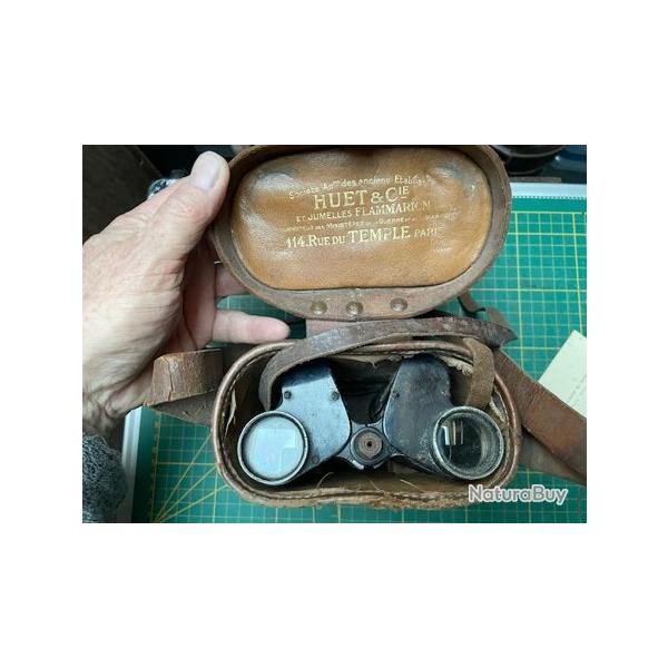 Paire de Jumelles HUET Militaires M.G. du G�n�ral E. ROQUES (Attach� P�kin)