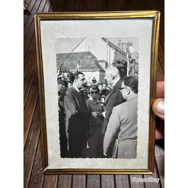 Photo d'�poque originale : G�n�ral de Gaulle & jeune �douard Balladur (Ann�es 60)