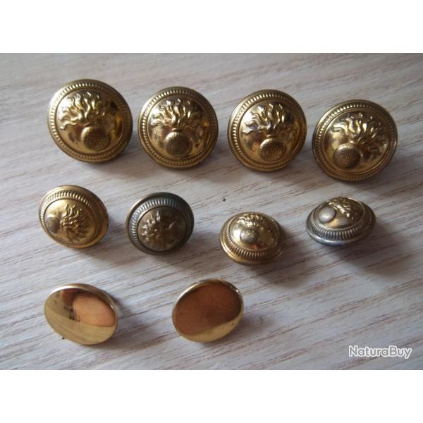 Lot de boutons anciens infanterie collection militaire