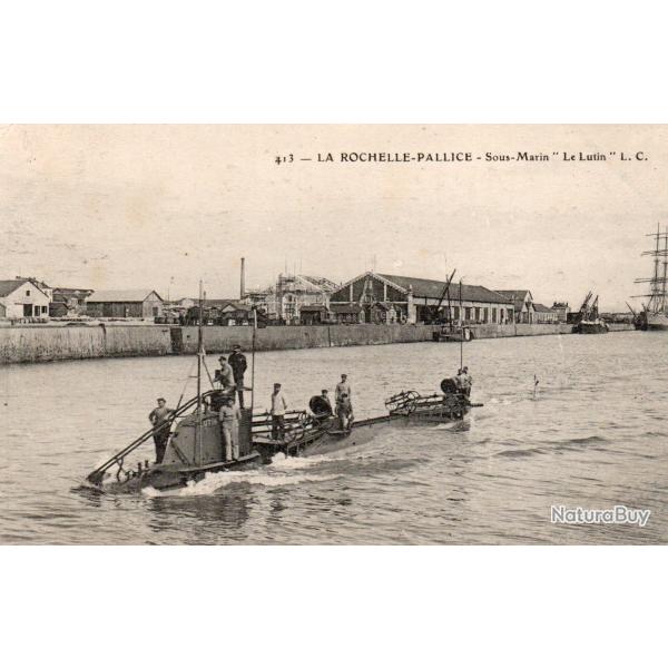 Carte postale ancienne La Rochelle-Pallice Sous-Marin Le Lutin -N�8910